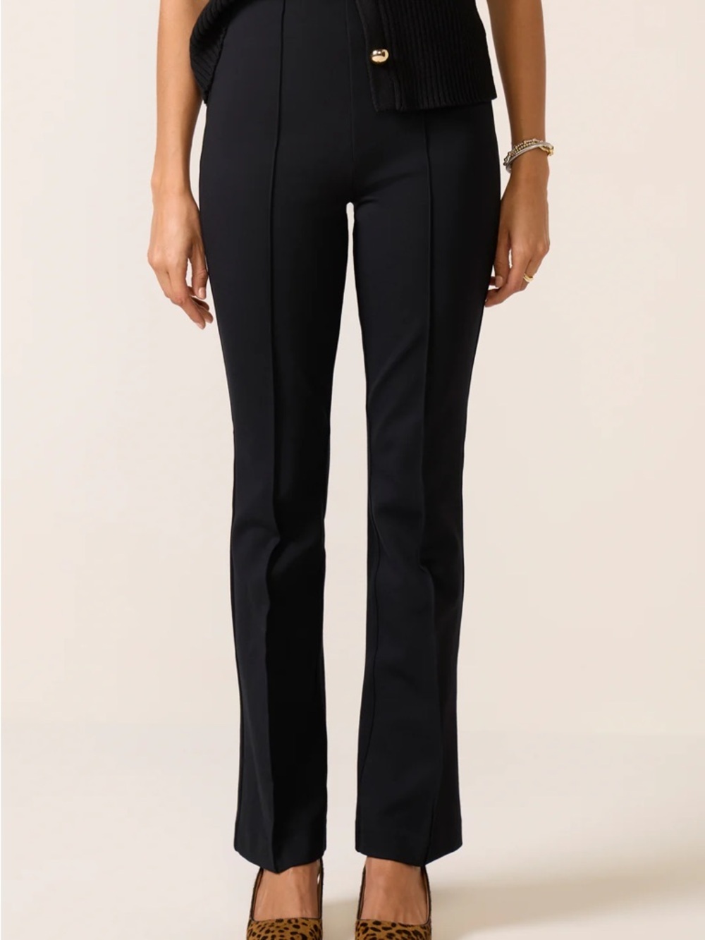 SPANX Perfect Pant Micro Flare Black 2X Tall Pull On Ponte Pants